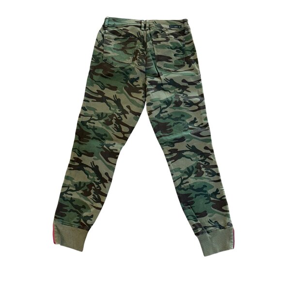 Level 99 Camo Jogger Zipper Pants Women Size 26 Green Camouflage Stretch Slim Fi - Picture 2 of 6